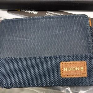 Nixon Navy and Tan Men's Card Holder